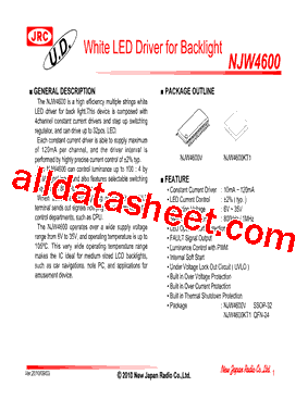 NJW4600 Datasheet PDF - New Japan Radio