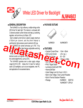 NJW4603 Datasheet PDF - New Japan Radio