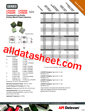 LP4040R-R22M Datasheet PDF - API Delevan