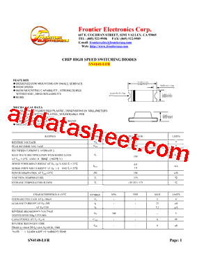 SN4148-LFR Datasheet PDF - Frontier Electronics.