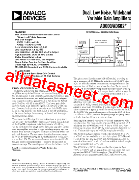 AD600 Datasheet PDF - Analog Devices