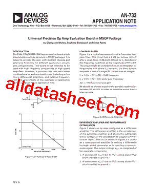 AN-733 Datasheet PDF - Analog Devices
