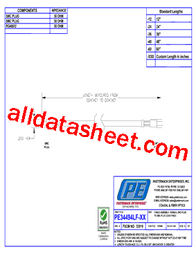 PE34494LF Datasheet PDF - Pasternack Enterprises, Inc.