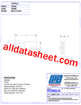PE700002-30 Datasheet PDF - Pasternack Enterprises, Inc.