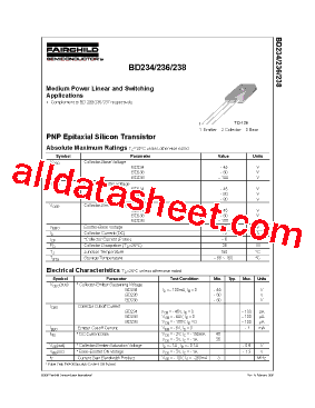 BD238 Datasheet PDF - Fairchild Semiconductor