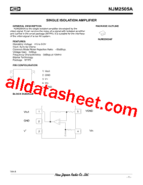 NJM2505AF-TE1 Datasheet PDF - New Japan Radio