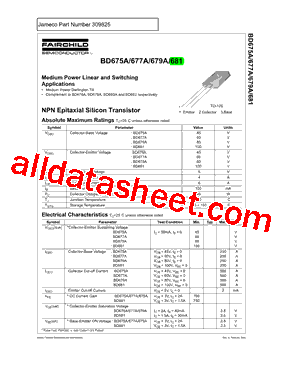 BD677AS Datasheet PDF - Fairchild Semiconductor