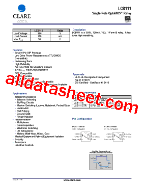 LCB111STR Datasheet PDF - Clare, Inc.