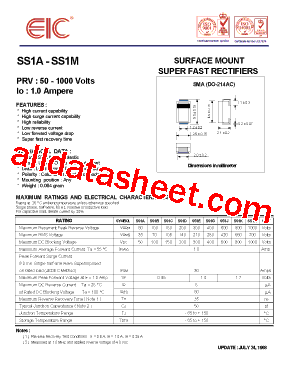 SS1A Datasheet PDF - EIC discrete Semiconductors