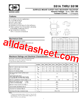 SS1A Datasheet PDF - GOOD-ARK Electronics