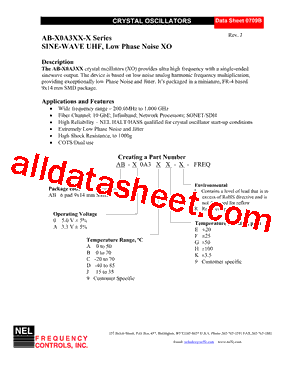 AB-X0A3XX-X Datasheet PDF - Nel Frequency Controls,inc