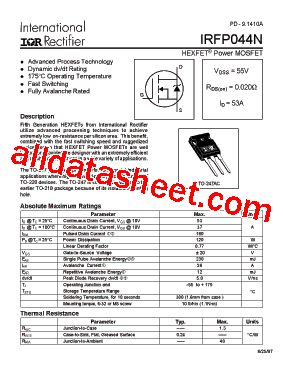 IRFP044N Datasheet PDF - International Rectifier
