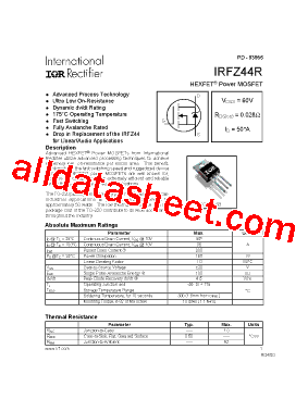 IRFZ44R Datasheet PDF - International Rectifier