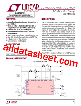 LTC1643L Datasheet PDF - Linear Technology
