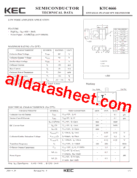 KTC4666 Datasheet PDF - KEC(Korea Electronics)