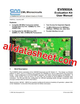 EV9900A Datasheet PDF - CML Microcircuits