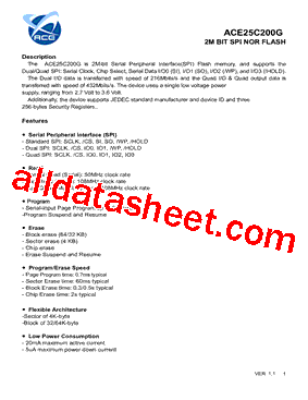ACE25C200G Datasheet PDF - ACE Technology Co., LTD.