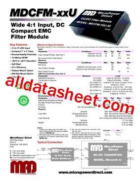 MDCFM-10U-30 Datasheet PDF - MicroPower Direct, LLC