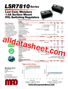 LSR7810 Datasheet PDF - MicroPower Direct, LLC