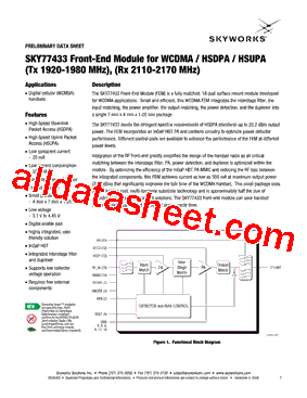 SKY77433 Datasheet PDF - Skyworks Solutions Inc.