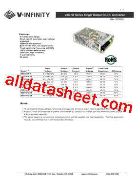 VSD-50 Datasheet PDF - CUI INC