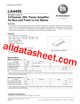 LA4450 Datasheet PDF - ON Semiconductor