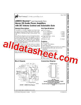 LM4835MT Datasheet PDF - National Semiconductor (TI)