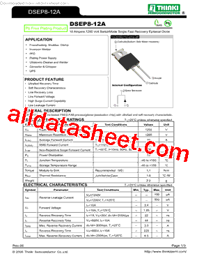 DSEP8-12A Datasheet PDF - Thinki Semiconductor Co., Ltd.