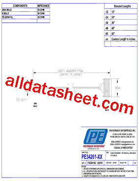 PE34261 Datasheet PDF - Pasternack Enterprises, Inc.